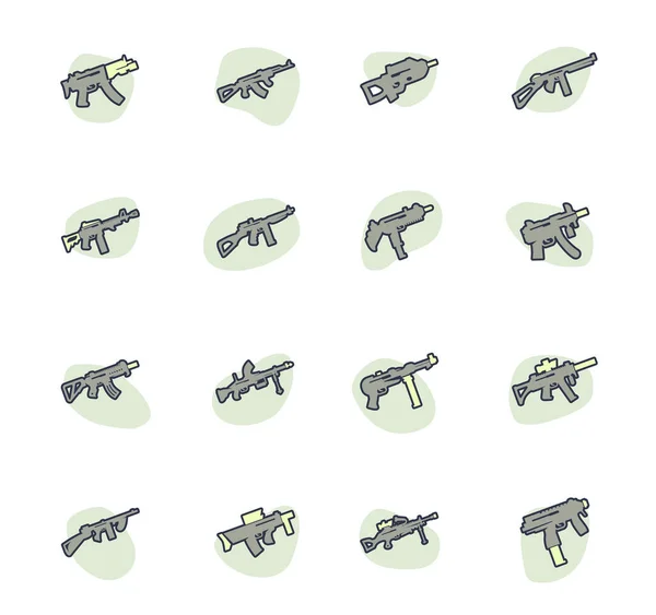 Jeu Icônes Pour Armes Main Pour Sites Web Interface Utilisateur — Image vectorielle