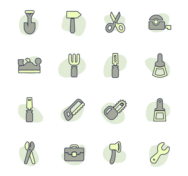 Рабочие Инструменты Простые Цветовые Векторные Иконки Дизайна Пользовательского Интерфейса — стоковый вектор