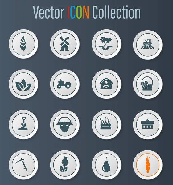 Agricultural Icons Set Web Sites User Interface — Stock Vector