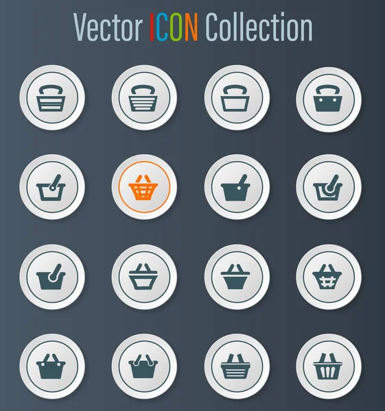 Shopping Bascket Icon Set Für Webseiten Und Benutzeroberfläche — Stockvektor