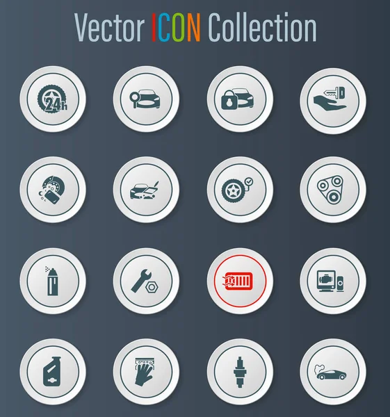 Car Shop Icon Set Web Sites User Interface — Stock Vector