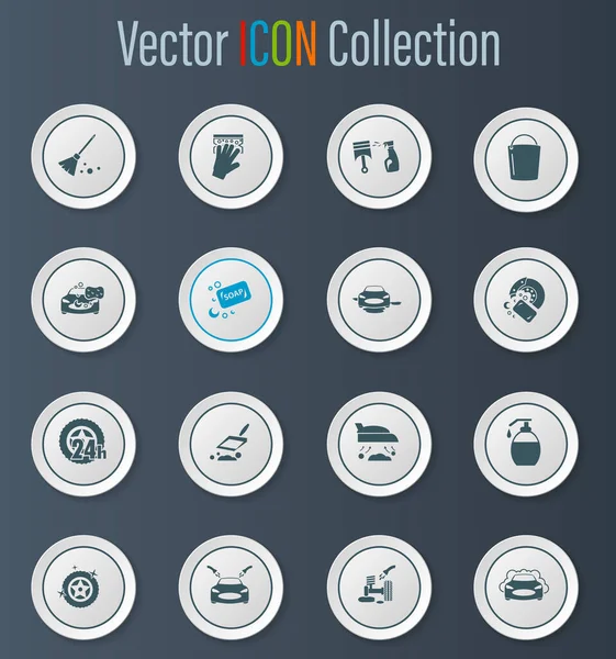 Car Wash Icon Set Web Sites User Interface — Stock Vector