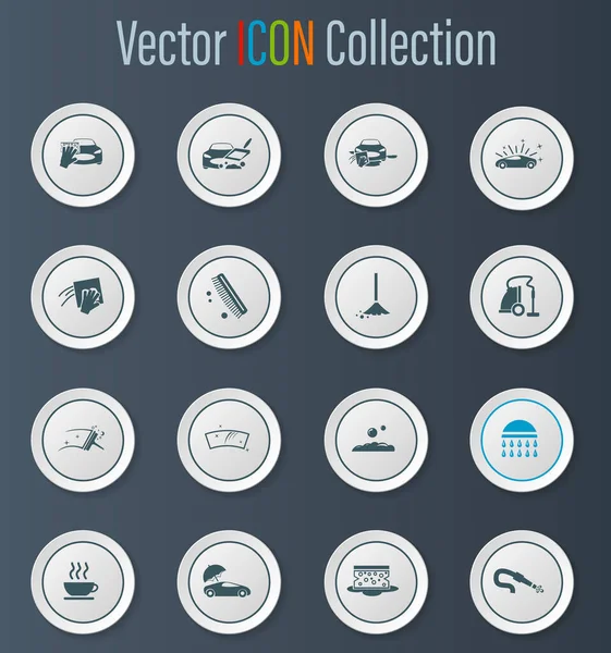 Conjunto Iconos Lavado Coches Para Sitios Web Interfaz Usuario — Vector de stock