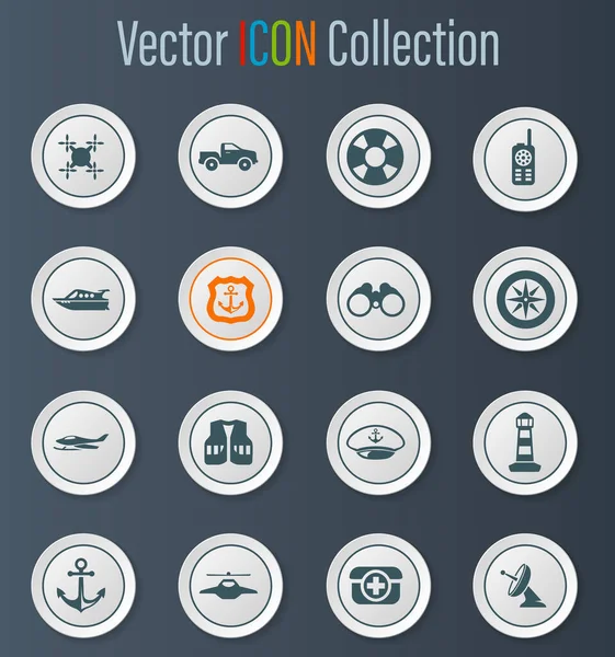 Vektorsymbole Der Küstenwache Für Das Design Der Benutzeroberfläche — Stockvektor