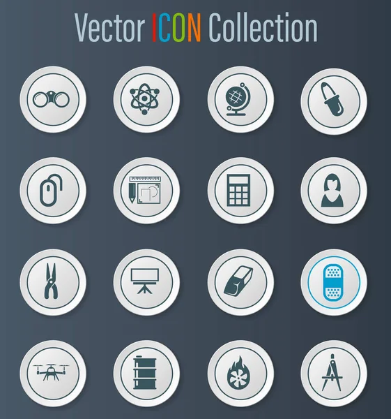 Courses School Vector Icons User Interface Design — Stock Vector