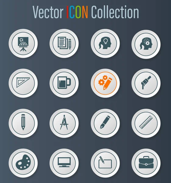 Creative Process Vector Icons User Interface Design — Stock Vector