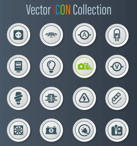 Electricity Vector Icons User Interface Design — Stock Vector