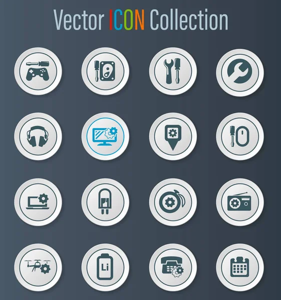 Electron Icons Set Web Sites User Interface — Stock Vector