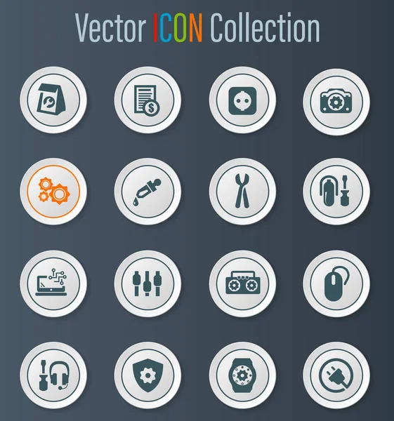 Electron Icons Set Web Sites User Interface — Stock Vector