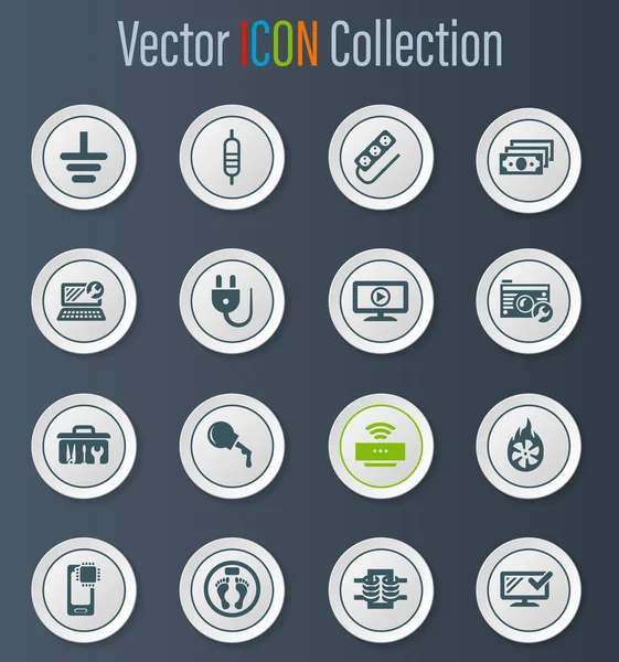 Электронные Векторные Иконки Дизайна Пользовательского Интерфейса — стоковый вектор