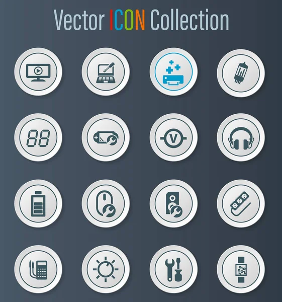 Icônes Vectorielles Réparation Électronique Pour Conception Interface Utilisateur — Image vectorielle