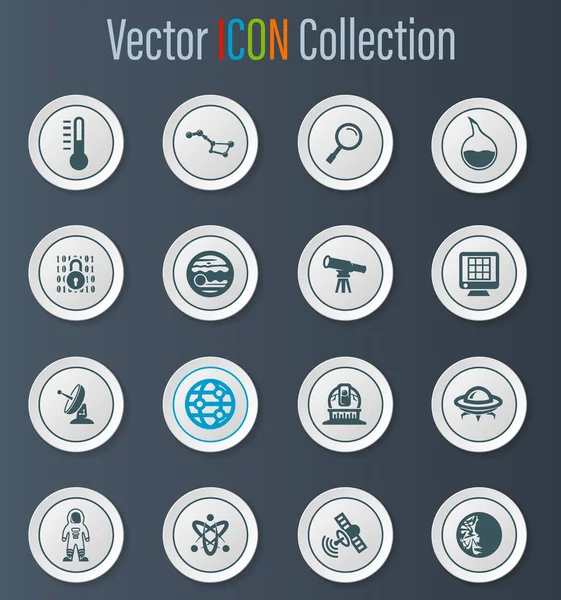 Facultad Astronomía Iconos Vectoriales Para Diseño Interfaz Usuario — Vector de stock