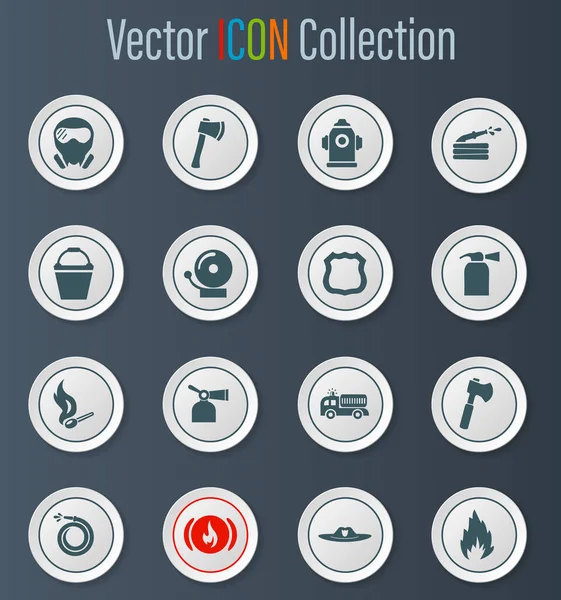 Conjunto Iconos Bomberos Para Sitios Web Interfaz Usuario — Vector de stock