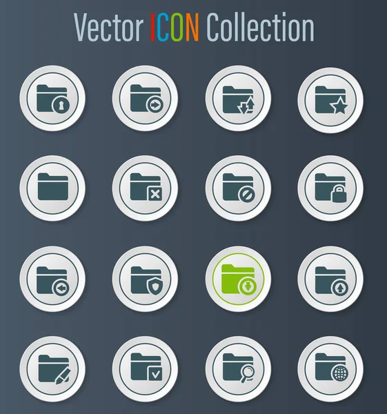 Folders Icon Set Web Sites User Interface — Stock Vector