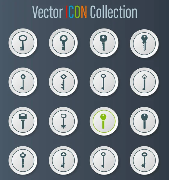 Lock Key Icon Set Web Sites User Interface — Stock Vector