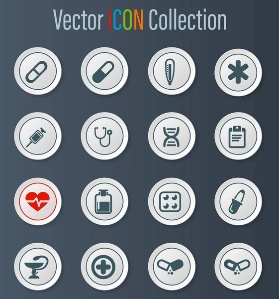 Medical Icon Set Web Sites User Interface — Stock Vector