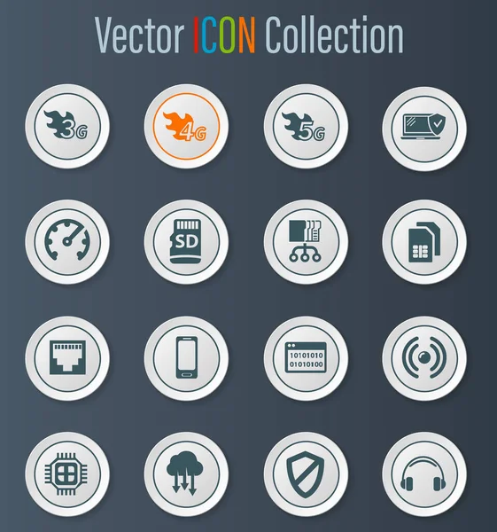 Mobile Connection Vector Icons User Interface Design — Stock Vector