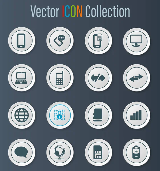 Icônes Vectorielles Connexion Mobile Pour Conception Interface Utilisateur — Image vectorielle