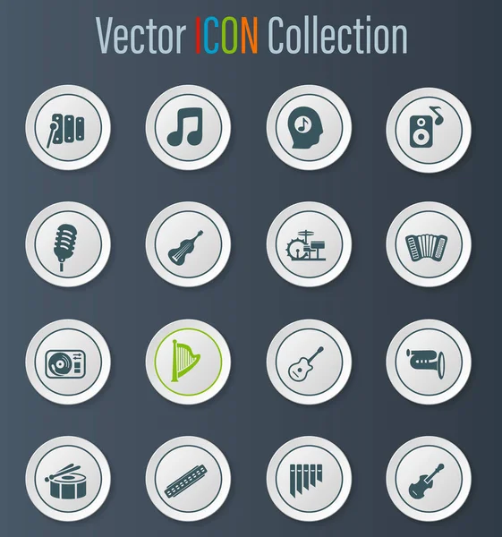 Music Icon Set Web Sites User Interface — Stock Vector