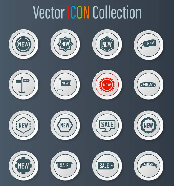 Nuevo Conjunto Iconos Stiker Etiqueta Para Sitios Web Interfaz Usuario — Vector de stock