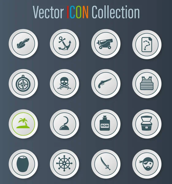 Pirates Icon Set Web Sites User Interface — Stock Vector