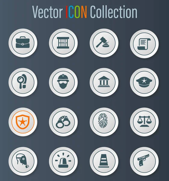 Conjunto Iconos Policía Para Sitios Web Interfaz Usuario — Vector de stock