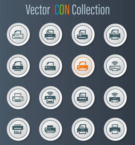 Print Web Icons User Interface Design — Stock Vector