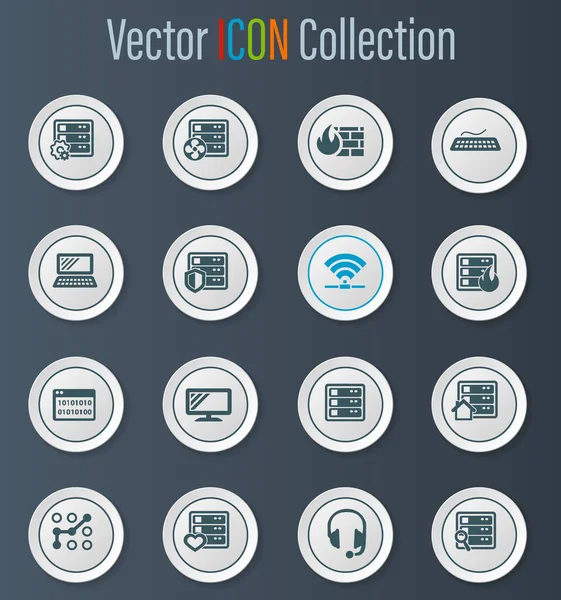Icônes Web Serveur Pour Conception Interface Utilisateur — Image vectorielle
