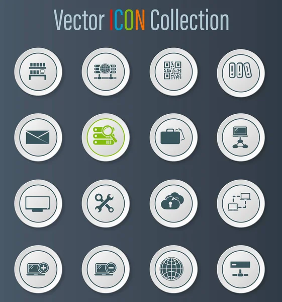 Internet Server Network Icon Set Web Sites User Interface — Stock Vector