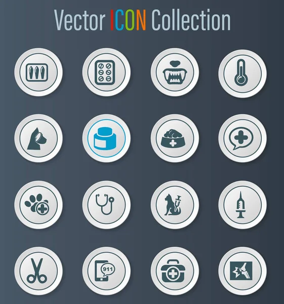 Veterinary Clinic Icon Set Web Sites User Interface — Stock Vector