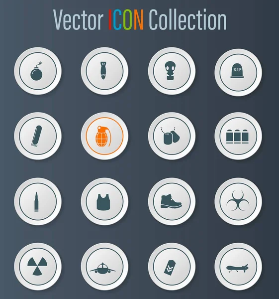Военные Военные Просто Иконки Веб Пользовательских Интерфейсов — стоковый вектор