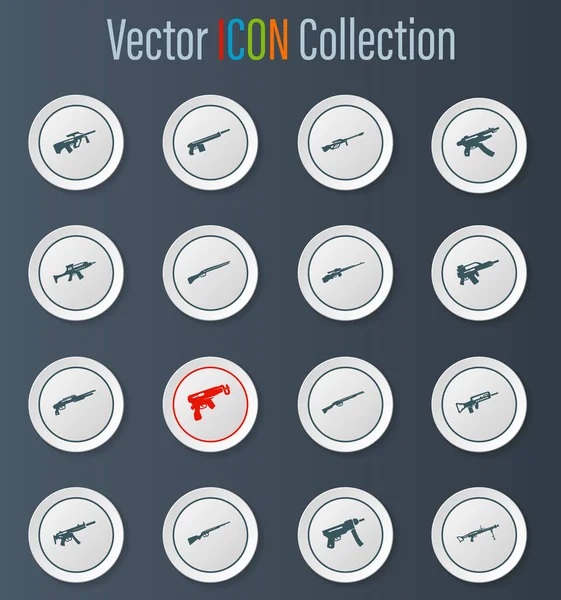 Conjunto Iconos Armas Mano Para Sitios Web Interfaz Usuario — Vector de stock