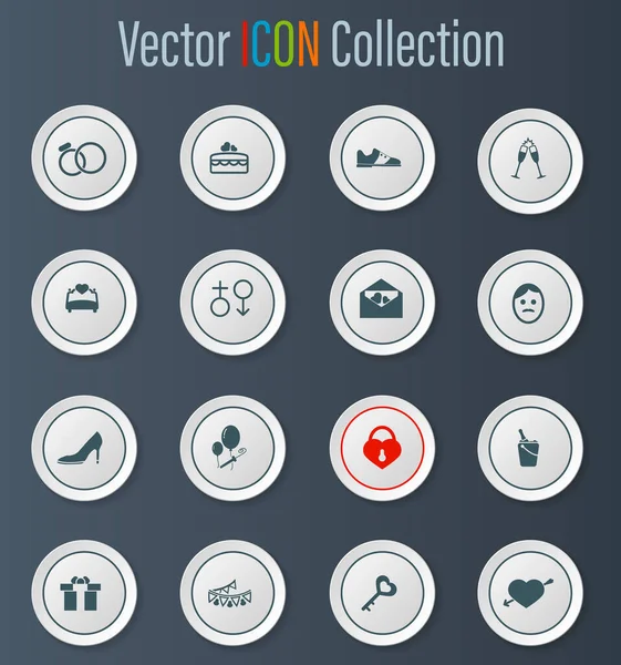 Свадьба Просто Иконки Веб Пользовательских Интерфейсов — стоковый вектор