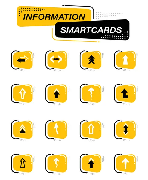Βέλη Εικονίδια Διάνυσμα Χρώμα Για Πληροφορίες Έξυπνες Κάρτες Για Σχεδιασμό — Διανυσματικό Αρχείο