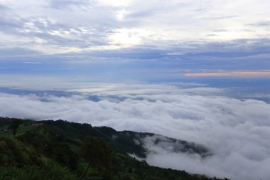 Phetchabun, Tayland 'daki Phu Thap Berk Dağı' ndaki sis.