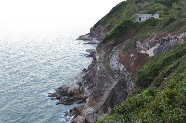 Perid Adası, Chanthaburi, Tayland 'daki çimento merdivenleri.