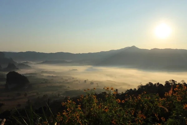 Vue Matin Phu Lanka Phayao Thaïlande — Photo