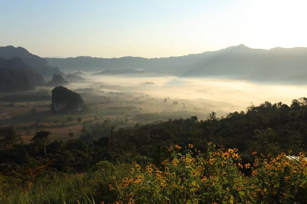 Vue Matin Phu Lanka Phayao Thaïlande — Photo