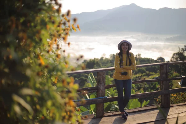 Donne Godono Vista Phu Lanka Mattino Phayao Thailandia — Foto Stock