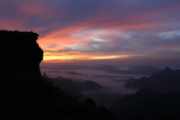 Vue Matin Parc National Phu Chi Chiang Rai Thaïlande — Photo