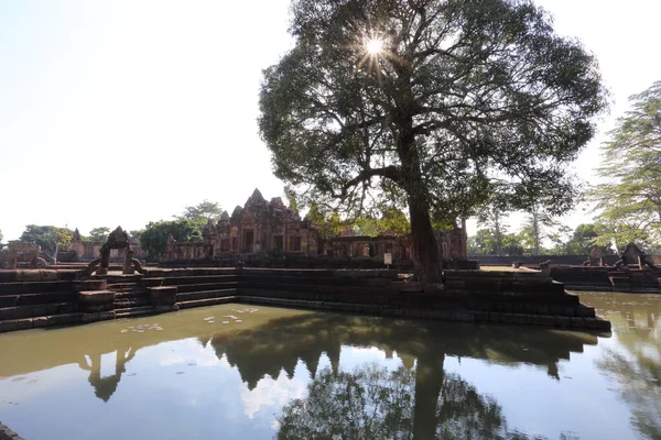 Gran Árbol Mango Prasat Mueang Tam Castillo Mueang Tam Buriram — Foto de Stock