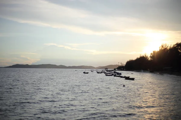 Θάλασσα Και Προβλήτα Βράδυ Στο Sattahip Ταϊλάνδη — Φωτογραφία Αρχείου