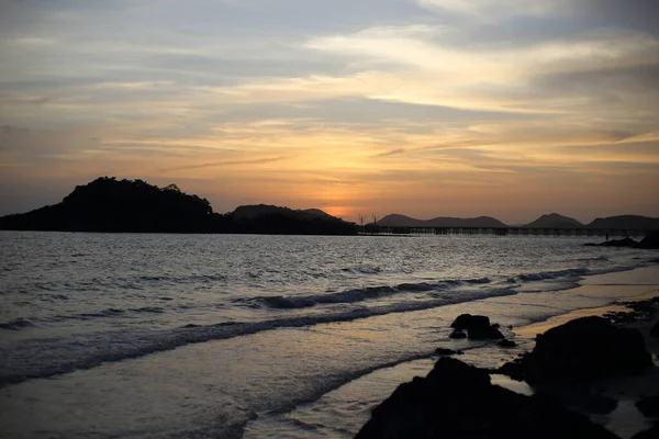 Praia Nang Ram Noite Sattahip Tailândia — Fotografia de Stock