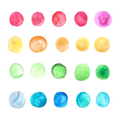 Suluboya renkli noktalar toplama izole