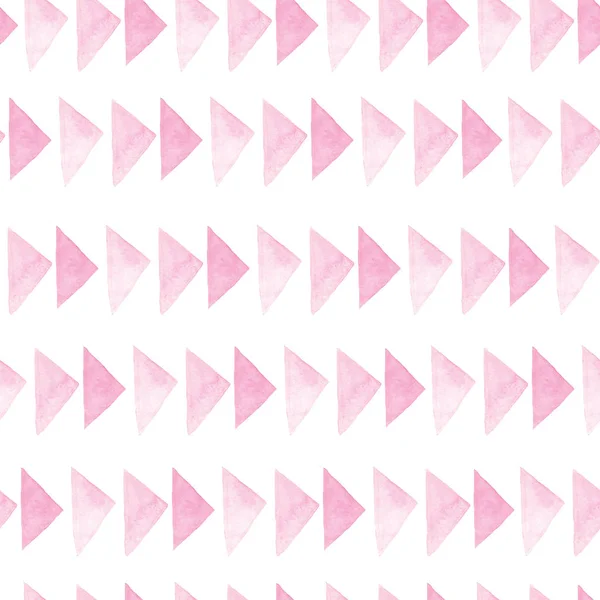 Watercolor seamless pattern with pink triangle — Stock Photo, Image