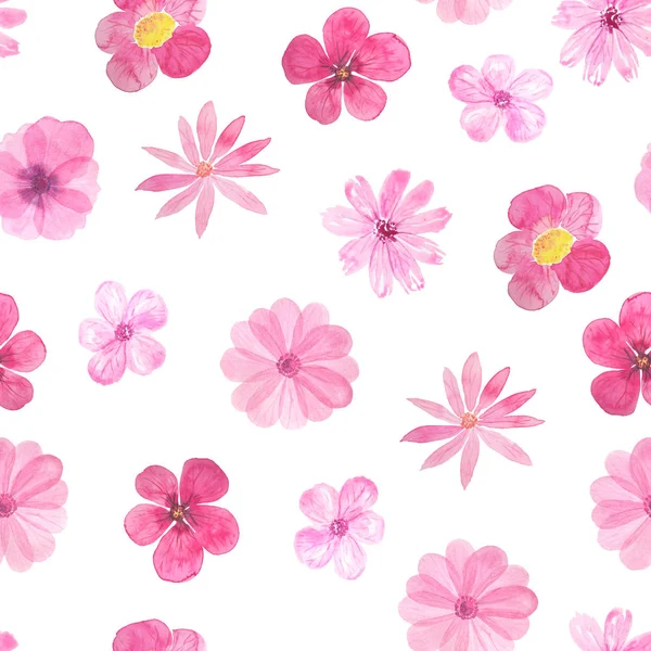 Seamless pattern with watercolor roses, anemones — Stock Photo, Image