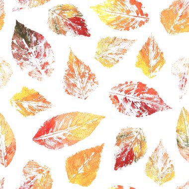 Suluboya yapraklı kusursuz desen 