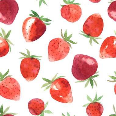 Suluboya çilek ile Seamless Modeli