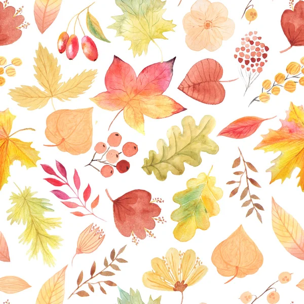水彩の秋のシームレス パターン — ストック写真