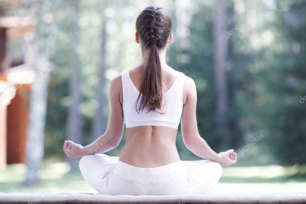 Woman practicing yoga